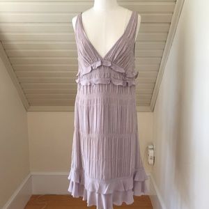 John Varvatos Violet Silk Ruffle Dress size 42